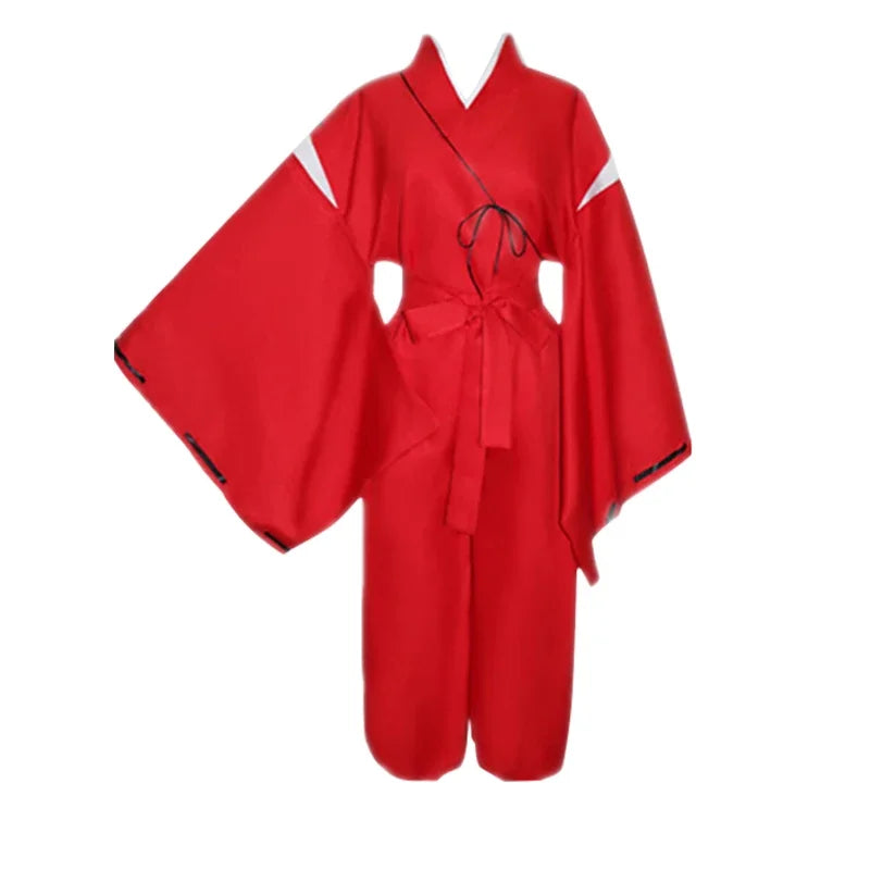 Inuyasha Inspired Anime Cosplay Costume Set – Adult Halloween Carnival Outfit with Wig, Ears & Necklace Funny Roleplay Suit