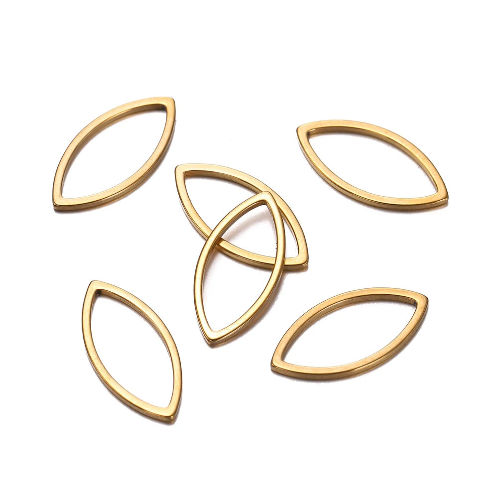 10 breloques géométriques creuses en acier inoxydable pour bijoux – Connecteurs de pendentif pour boucles d'oreilles, colliers et fabrication de bijoux