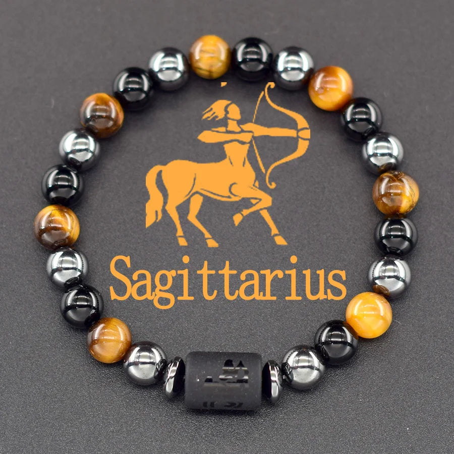 Pulsera de constelación de 12 signos del zodiaco – Brazalete con dije de astrología para hombres y mujeres | Regalo de joyería de amistad Aries, Virgo, Leo y Libra