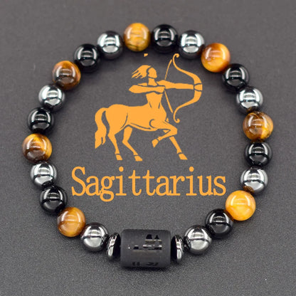 Pulsera de constelación de 12 signos del zodiaco – Brazalete con dije de astrología para hombres y mujeres | Regalo de joyería de amistad Aries, Virgo, Leo y Libra