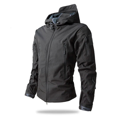 Lurker Men’s Soft Shell Tactical Jacket – Waterproof Fleece-Lined Hooded Coat, Camouflage Outdoor Outerwear for Autumn & Hunting