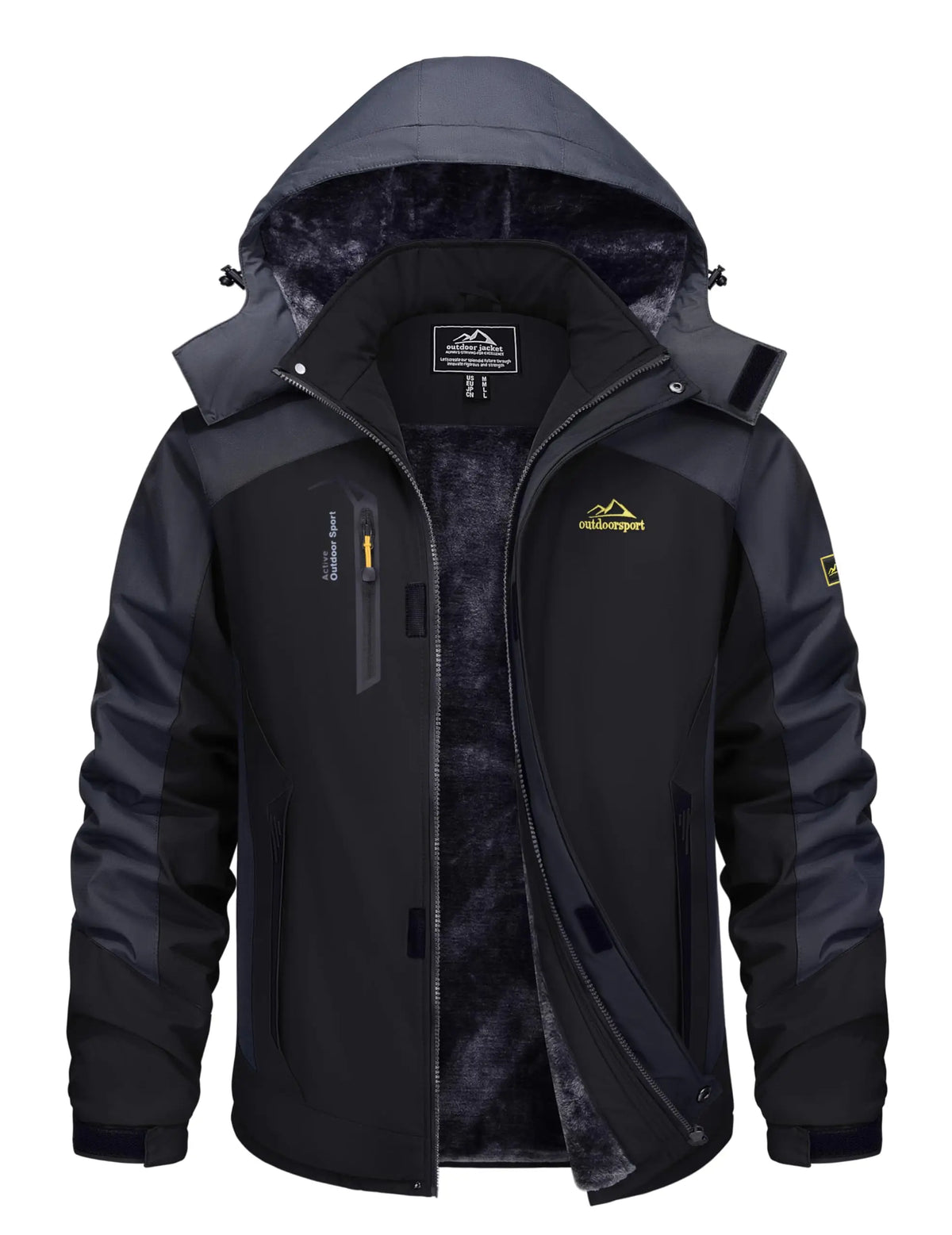 TACVASEN Men’s Winter Ski Jacket – Thick Fleece-Lined Waterproof Windbreaker, Warm Outdoor Parka for Snowboarding, Hiking & Mountain Trekking