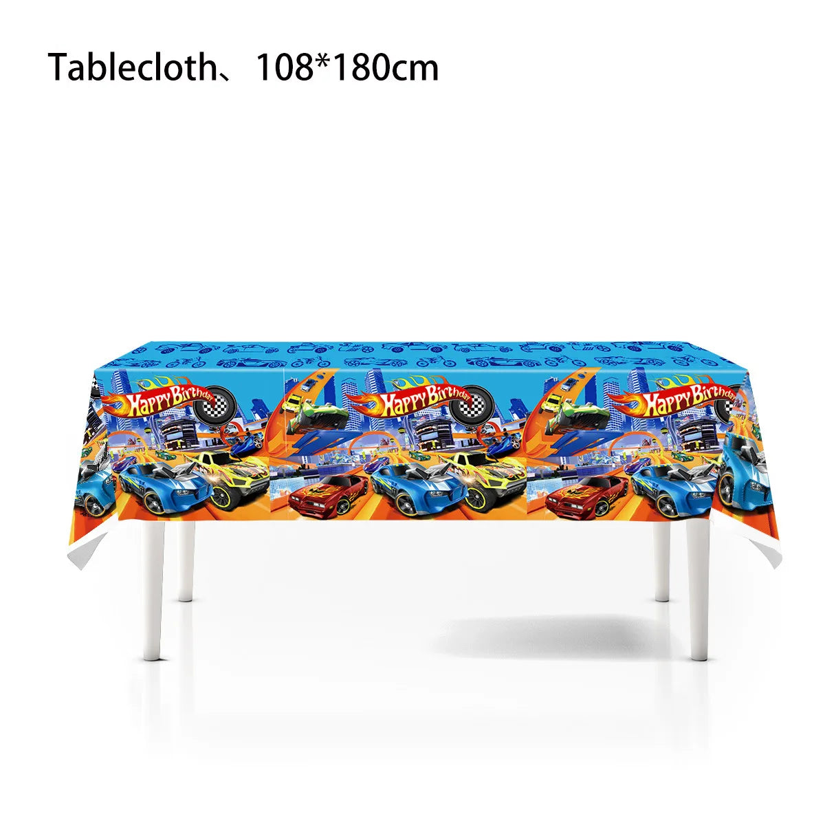 Happy Wheels Racing Party Tableware Set – Racing-Themed Paper Cups, Plates & Banner Decorations with Party Favors for Boys' Birthdays