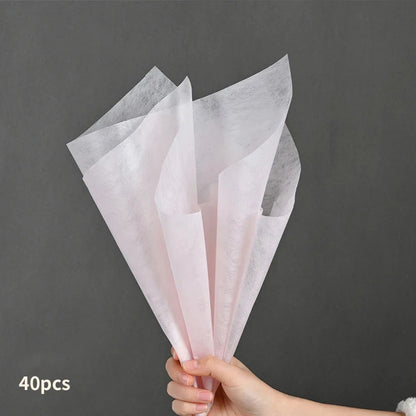 40PCS Non-Woven Flower Wrapping Paper for Bouquets, Floral Arrangements, Gifts & Florist Supplies