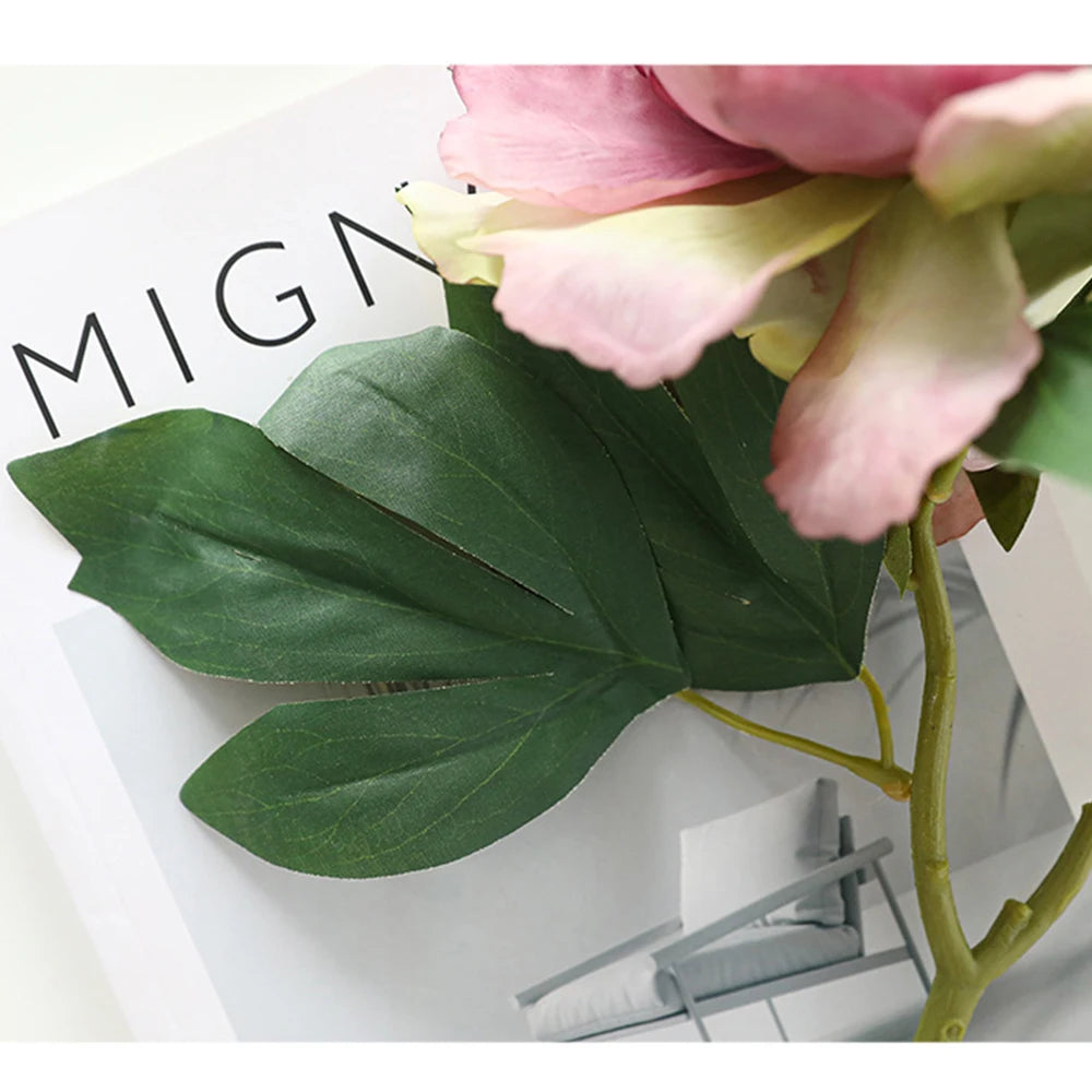Grande Pivoine Artificielle en Soie – Bouquet de Fausses Pivoines de Haute Qualité avec Tige, Fleur Artificielle Style Européen pour Décoration de Mariage, Décoration Intérieure et Arrangements Floraux DIY