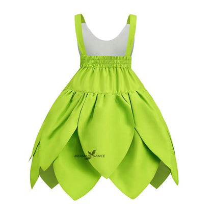 Girls Tinker Bell Costume – Green Fairy Princess Fancy Dress for Halloween, Birthday Parties & Cosplay, Ages 2–10Y