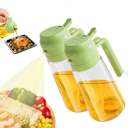 500ml 2-in-1 Oil Spray Bottle – Refillable Olive Oil Dispenser & Sprayer for Cooking, BBQ, Baking, Vinegar & Soy Sauce