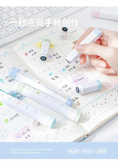 Jeu de tampons journal de listes de tâches mignonnes – Tampons encreurs détachables en forme de stylo pour agenda, carnet, scrapbooking, carnets de voyage et artisanat décoratif