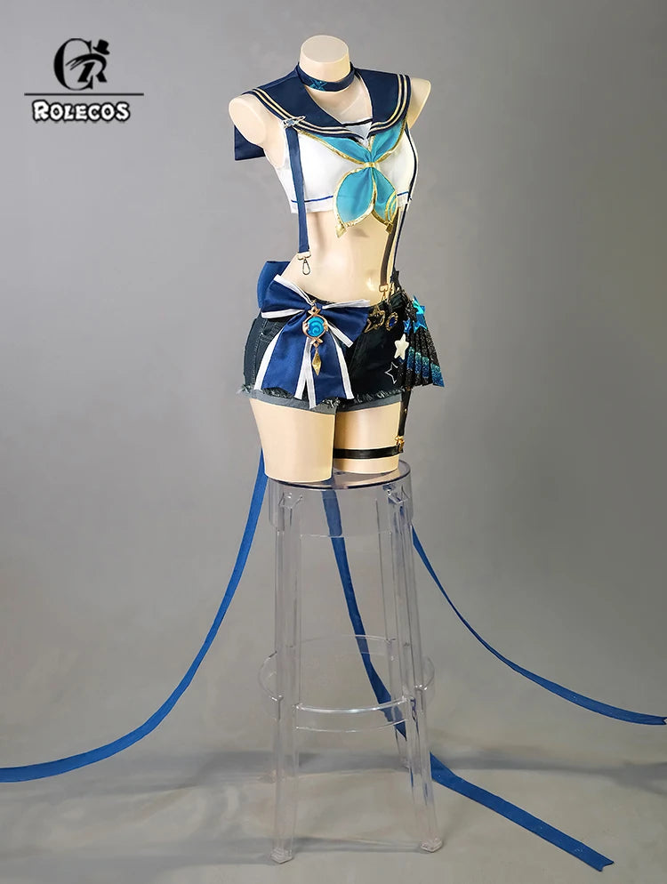 Genshin Impact Furina Cosplay Costume – Fanart Swimwear Swimsuit Outfit for Women, Halloween & Roleplay Costume Set