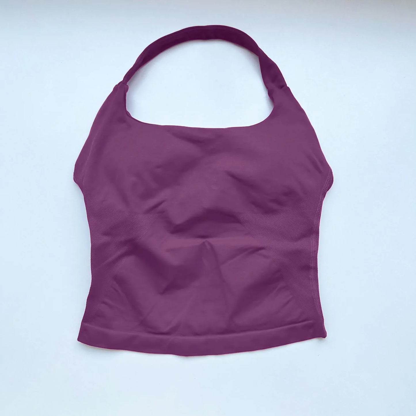 Top Deportivo Largo con Tiras para Mujer NCLAGEN – Top Halter Acolchado para Gimnasio, Yoga, Pilates, Correr y Entrenamientos de Fitness