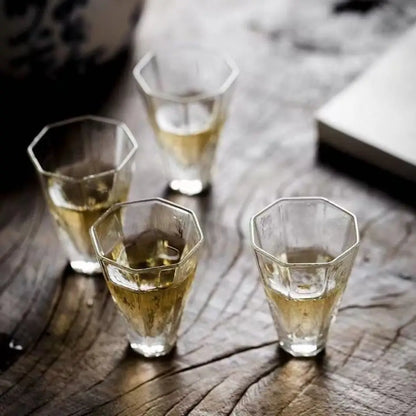 Japanese Style 50ml Glass Tea Cup, Handmade Sake Cup, Transparent Whiskey Tasting Glass, Mini Liquor Drinking Cup, Elegant Bar Drinkware
