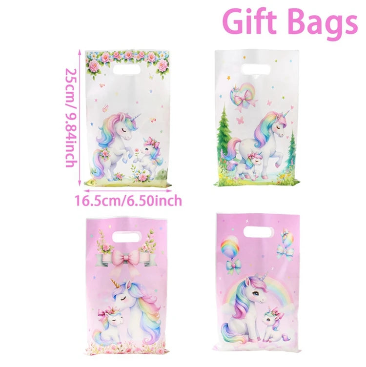 10/25/50 unidades Bolsas de Regalo de Unicornio para Dulces – Lindas Bolsas de Mano para Recuerdos de Fiesta, Decoraciones de Cumpleaños, Baby Showers, Regalos para Niños y Artículos de Celebración