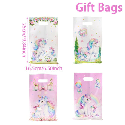10/25/50 unidades Bolsas de Regalo de Unicornio para Dulces – Lindas Bolsas de Mano para Recuerdos de Fiesta, Decoraciones de Cumpleaños, Baby Showers, Regalos para Niños y Artículos de Celebración