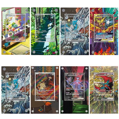 Expositor de metacrilato para cartas Pokémon – Psyduck, Bulbasaur, Mewtwo, Charmander y soporte protector para cartas de personajes