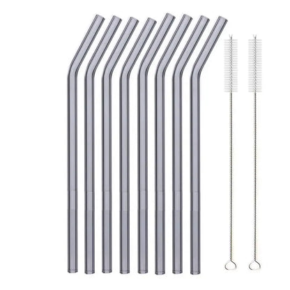 8.5 Inch Reusable Glass Straws Set, 8mm Multi-Color Drinking Straws, Eco-Friendly Glass Straws for Smoothies, Milkshakes, Cocktails and Cold Drinks