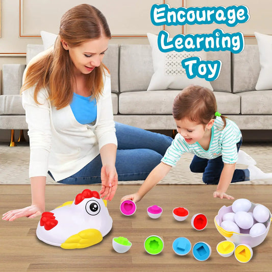 12 huevos Montessori a juego – Juguete educativo sensorial para clasificar colores y formas para niños pequeños