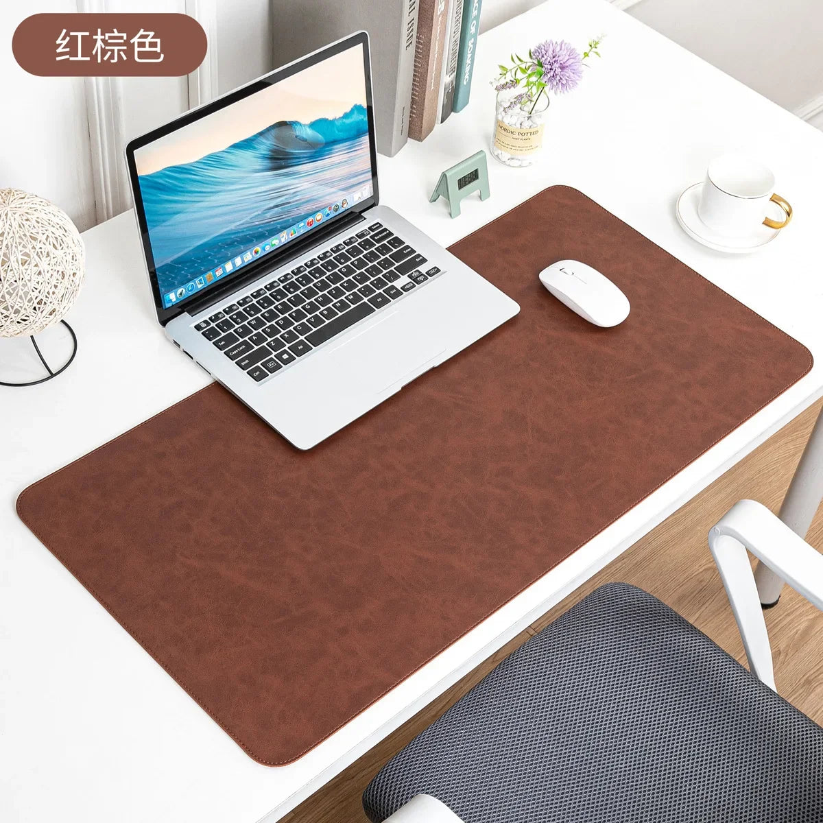 Waterproof PU Leather Desk Mat - Large Non-Slip Mouse Pad & Keyboard Desk Protector for Laptop, Office & Gaming
