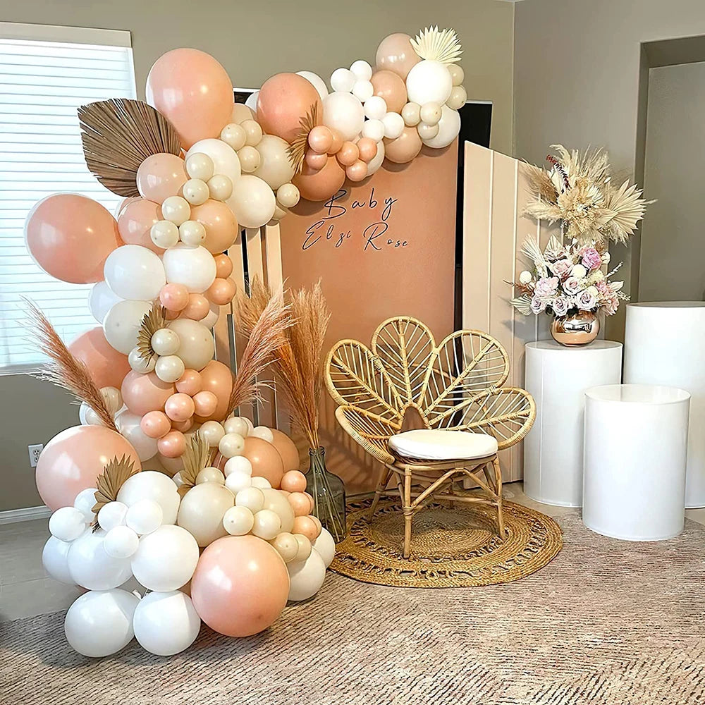 Retro Latex Balloons – 5/10/12/18 Inch White, Sand, Pink, Coffee & Sage Green Balloons for Birthday, Baby Shower & Wedding Decor