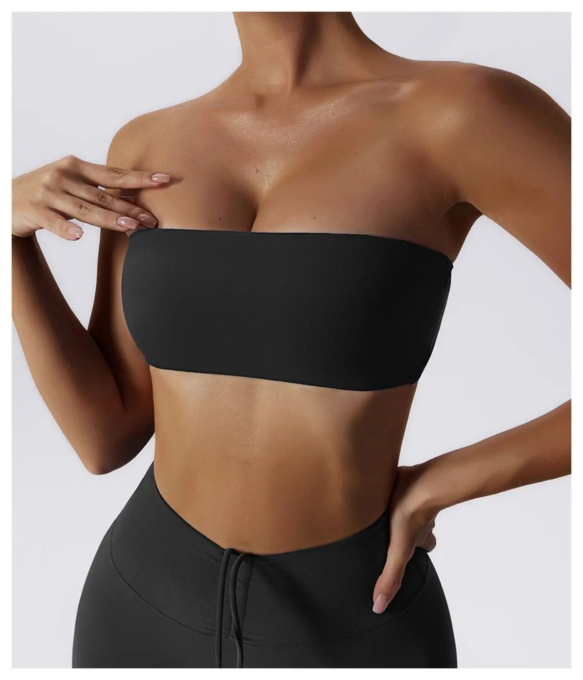 Women’s Strapless Sports Bra – Quick-Dry Tube Top Fitness Yoga Gym Chest Wrap Activewear