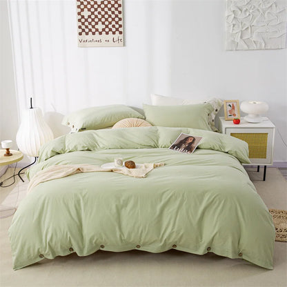 3-Piece 100% Cotton Bedding Set – Duvet Cover & Pillowcase Set for Queen & King Beds