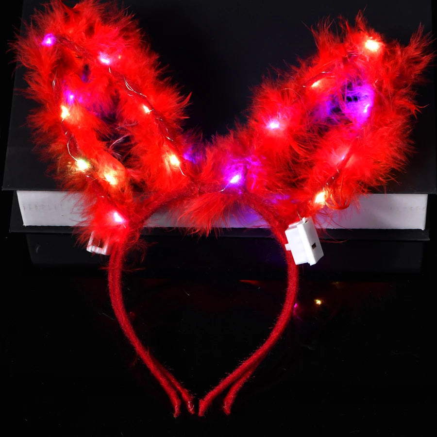 Serre-tête lumineux LED Oreilles de Chat & Lapin – Bandeau lumineux pour Anniversaires, Festivals & Mariages