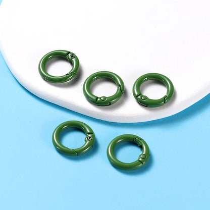 5-Piece Metal Spring O-Ring Carabiner Keychain Clips – Openable Round Buckle Connectors for DIY Keychains, Dog Chains & Jewelry Making