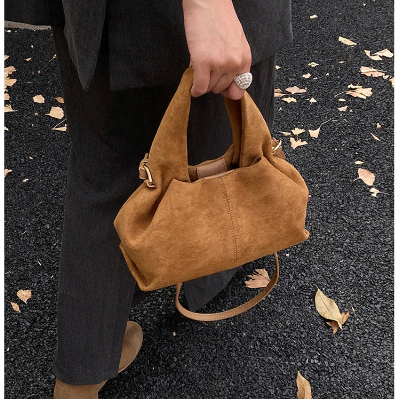 Sac à main bouffant français – Sac à bandoulière givré tendance avec fermoir magnétique, sac à main rétro en forme de nuage, sac à main tendance de style boîte à déjeuner pour femmes pour une utilisation décontractée et quotidienne