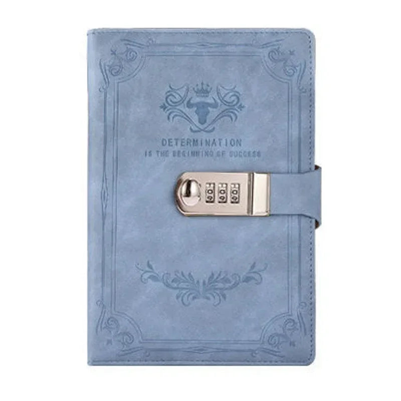 A5 Retro Password Lock Diary – 200-Page Journal Notebook with Secure Lock