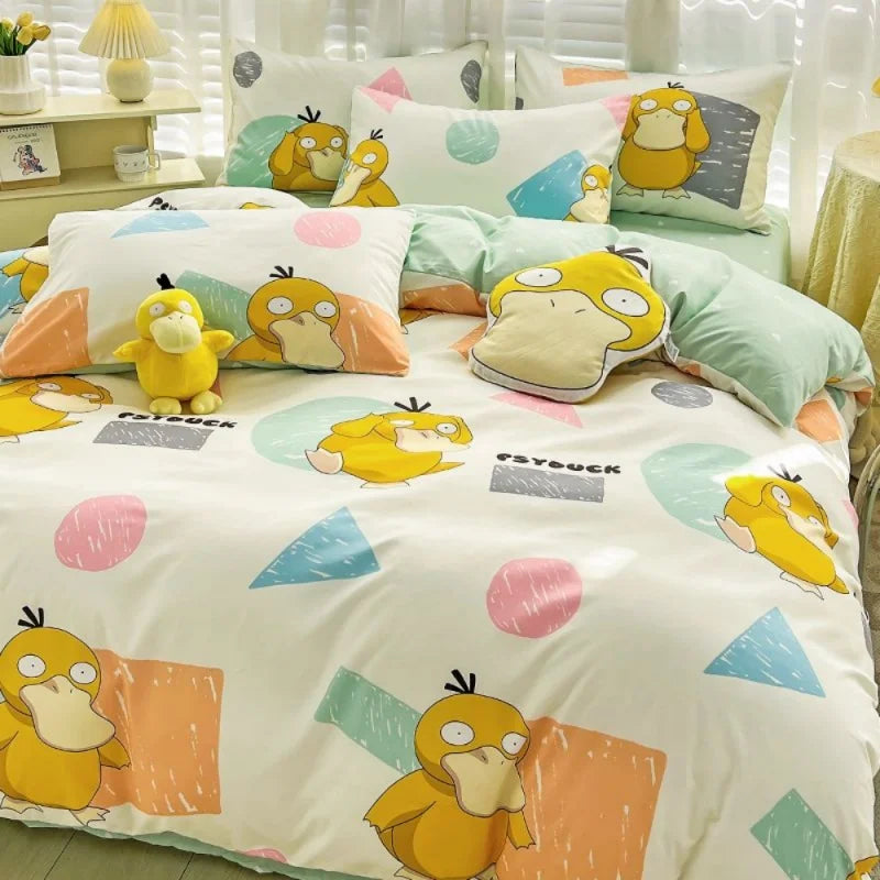 Pokémon Bedding Set – Pikachu Cartoon Duvet Cover for Kids (Single/Double/King Size)
