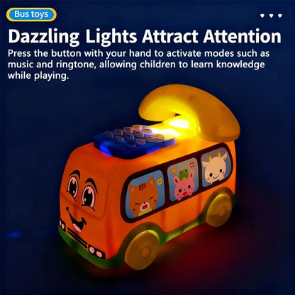 Jouet de Bus Téléphone Montessori pour Enfants – Véhicule Éducatif pour Tout-Petits de 1 an et plus, Jouet Interactif de Développement de l'Intelligence avec Clavier