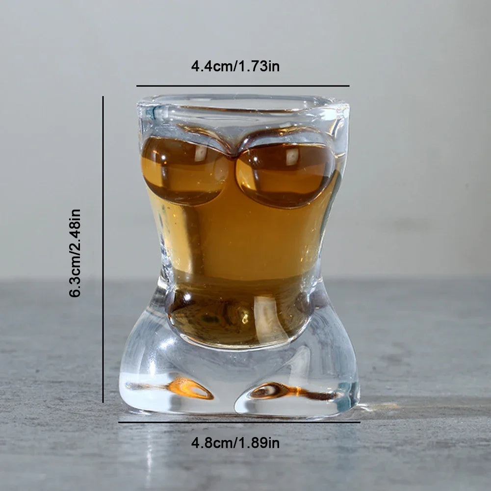 Funny Transparent Crystal Whiskey Glass, Unique Sexy Design Drinking Cup, Vodka Shot Glass, Coffee, Juice, Cocktail and Beer Glassware, Creative Bar Drinkware Gift