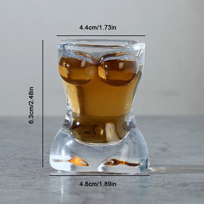 Funny Transparent Crystal Whiskey Glass, Unique Sexy Design Drinking Cup, Vodka Shot Glass, Coffee, Juice, Cocktail and Beer Glassware, Creative Bar Drinkware Gift
