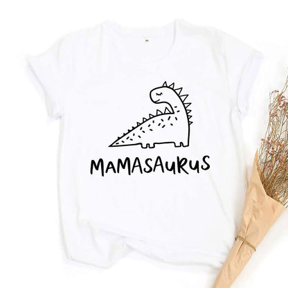 Dinosaur Family Matching T-Shirts – Mommy & Daddy Shirts with Baby Bodysuits, Short-Sleeve Family Outfits for Boys & Girls, Gift Set