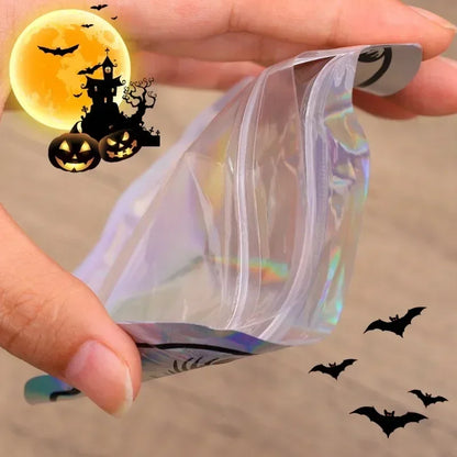 10-100PCS Halloween Skull Treat Bags, Laser Printed Self Sealing Gift Packaging Pouches, Reusable Candy Bags for Cookies, Jewelry, Halloween Party Favors and Trick or Treat Gifts