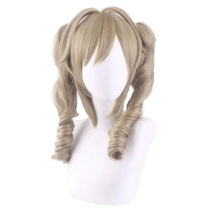 Genshin Impact Barbara Style Cosplay Wig – Synthetic Split Ponytail Heat Resistant Anime Costume Wig with Hair Clips for Party & Convention Wear