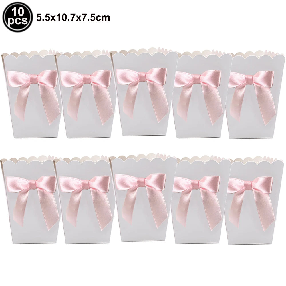 Kit de Fête d'Anniversaire Rose – Thème Princesse Bannière, Ballons Nœud, Pailles, Assiettes en Papier Jetables, Serviettes et Gobelets Vaisselle Décorations pour Fêtes d'Anniversaire de Filles