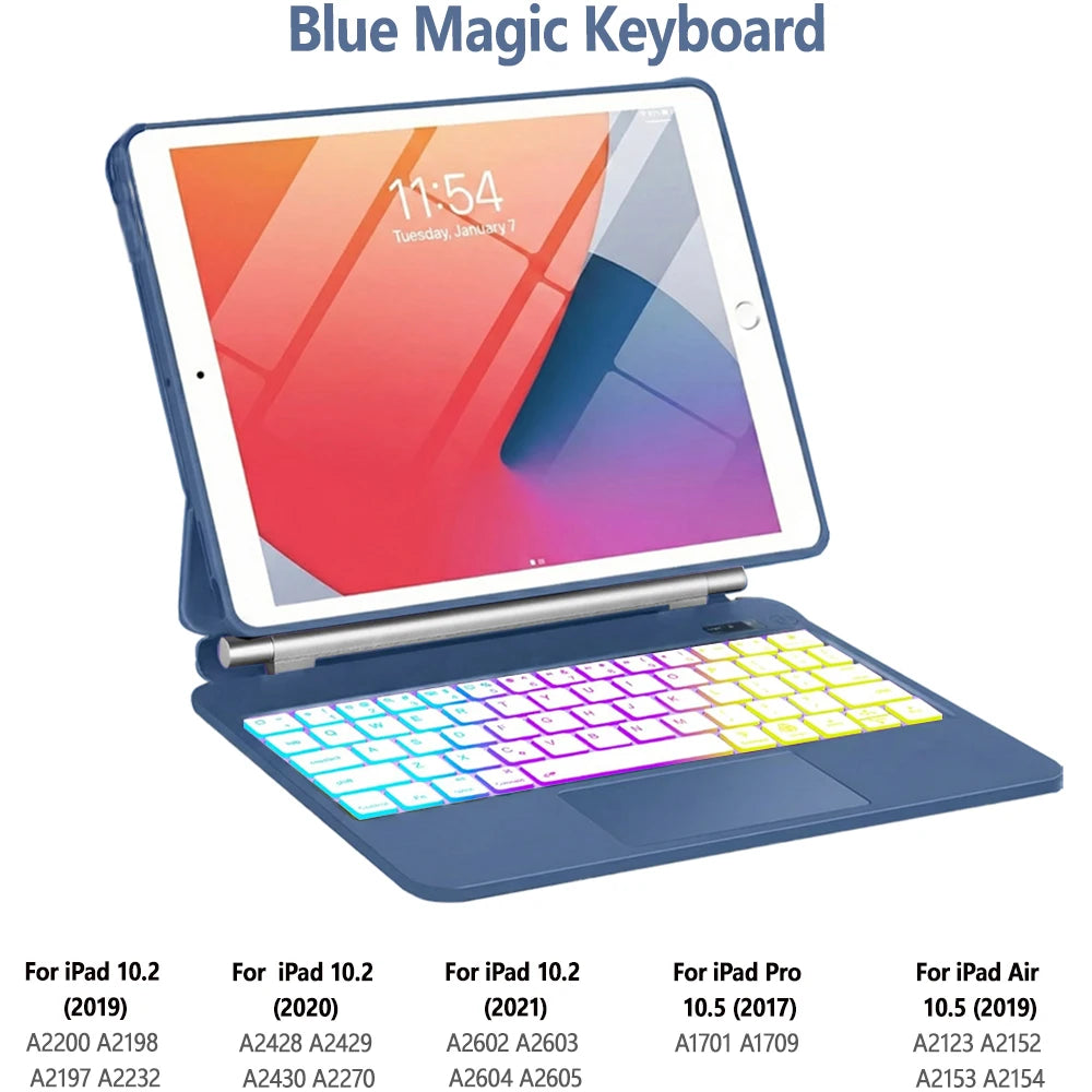 Funda Magic Keyboard para iPad 10.2 (9.ª/8.ª/7.ª generación), iPad Air 3 y iPad Pro 10.5 – Cubierta folio magnética con teclado retroiluminado y soporte flotante