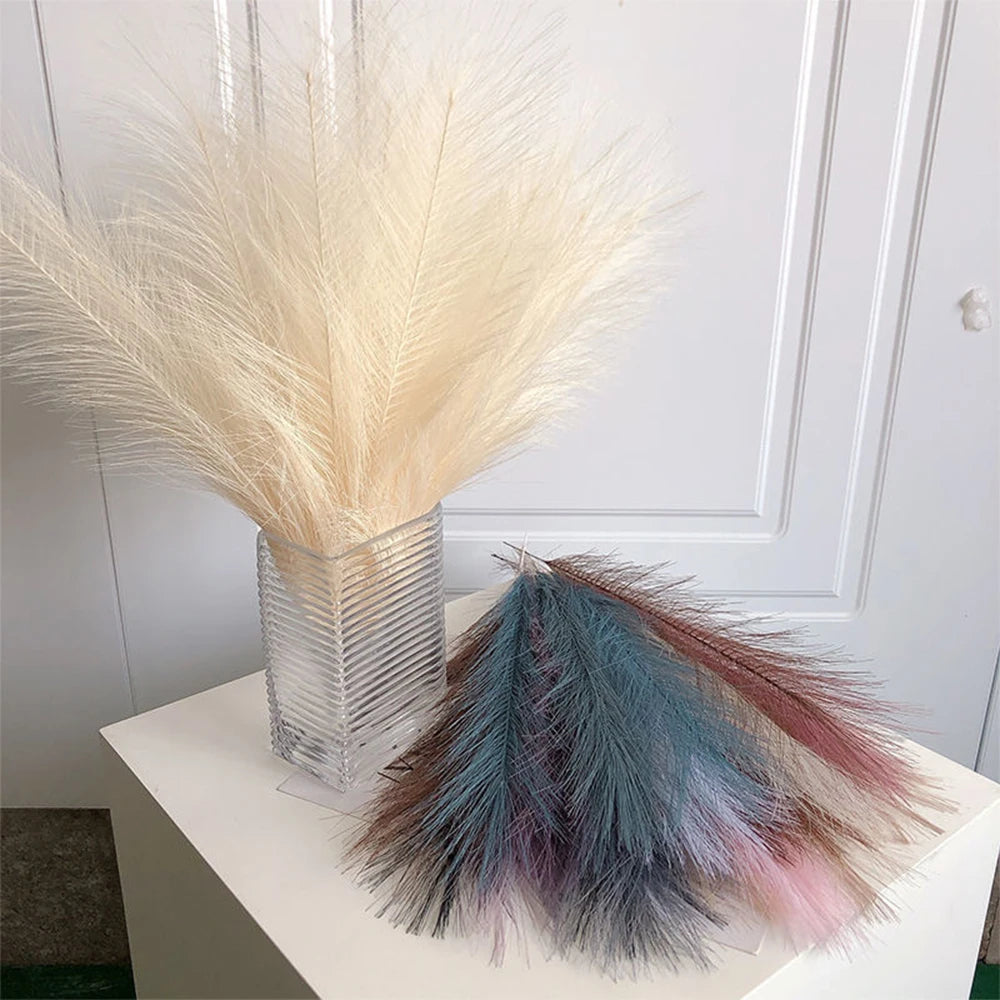 5/10/20pcs Herbe de la Pampa Artificielle – Fleurs de roseau synthétiques moelleuses style bohème pour la décoration de mariage, les arrangements de fête, la décoration intérieure et la conception florale DIY (42cm)