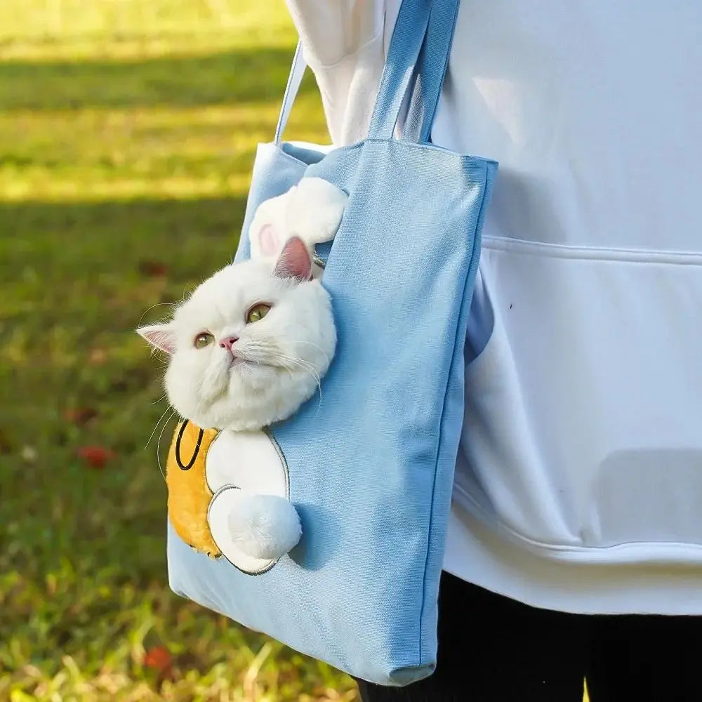 Portable Crossbody Pet Carrier Bag – Single-Shoulder Cat & Small Dog Travel Bag with Exposed Head Design, Lightweight Pet Outing Carrier