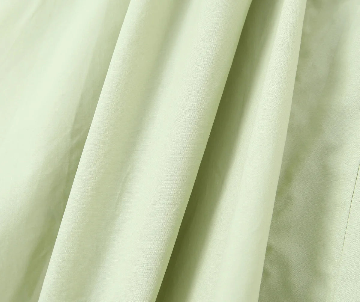 YENKYE Women’s Sexy Backless Green Halter Midi Dress Elegant Low Waist A-Line Cotton Summer Evening Party Robe