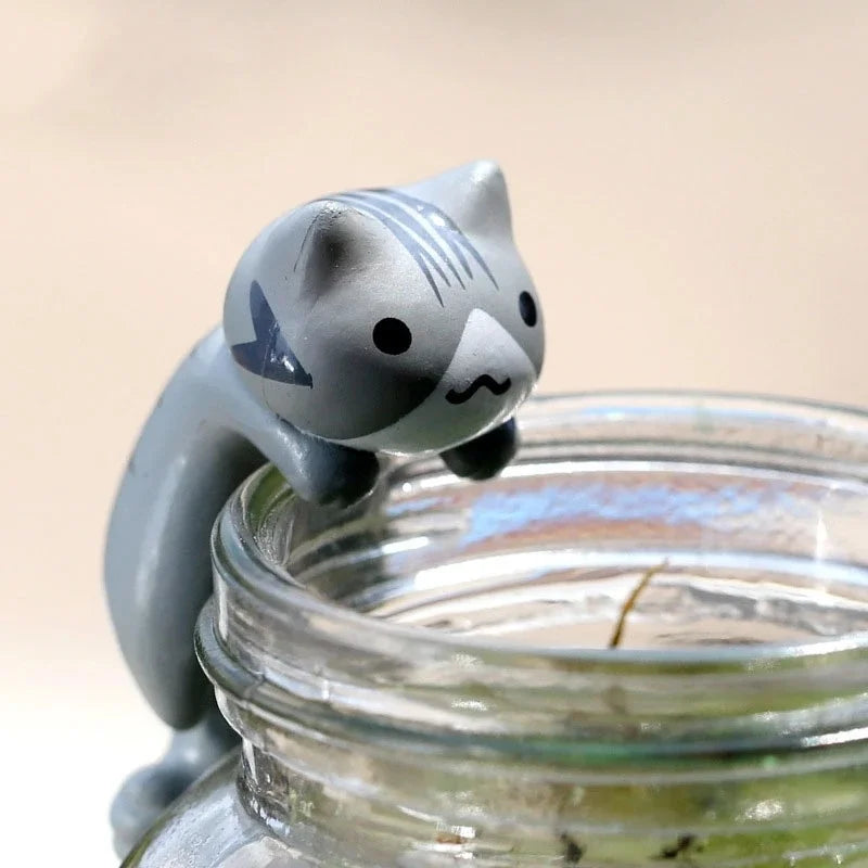 Lot de 6 Mini Figurines Chat Porte-Bonheur Dessin Animé – Mignonnes Miniatures pour Décoration de Jardin, Bonsaï, Artisanat de Jardin Féerique, Pots de Fleurs & Idées Cadeaux