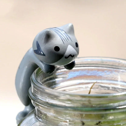 Lot de 6 Mini Figurines Chat Porte-Bonheur Dessin Animé – Mignonnes Miniatures pour Décoration de Jardin, Bonsaï, Artisanat de Jardin Féerique, Pots de Fleurs & Idées Cadeaux