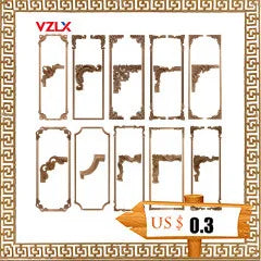 Appliques décoratives en bois moulé – Boiseries murales sculptées pour meubles, armoires, coins et décoration intérieure
