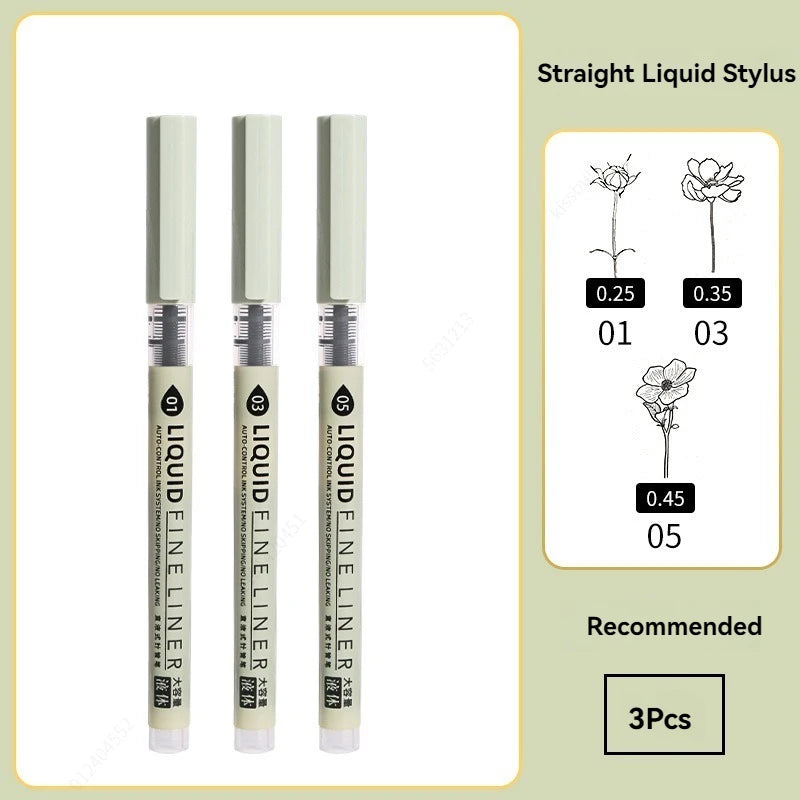 Set de marqueurs Manga – Stylos à croquis à pointe fine 5/8 pièces pour le dessin, l'illustration, la calligraphie et les fournitures scolaires