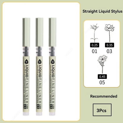 Set de marqueurs Manga – Stylos à croquis à pointe fine 5/8 pièces pour le dessin, l'illustration, la calligraphie et les fournitures scolaires