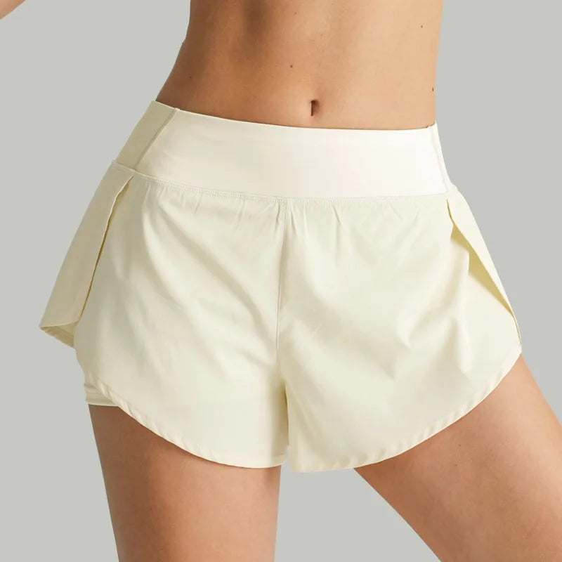 Women’s Sport Running Shorts Double Layer Yoga Gym Fitness Jogging Training Summer Short Pants