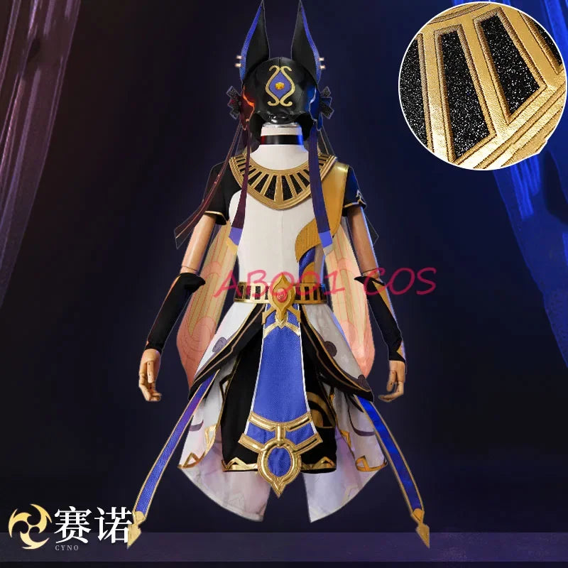 Genshin Impact Cyno Cosplay Costume – Men’s Combat Uniform Full Set with Hat for Halloween & Roleplay Anime Outfit
