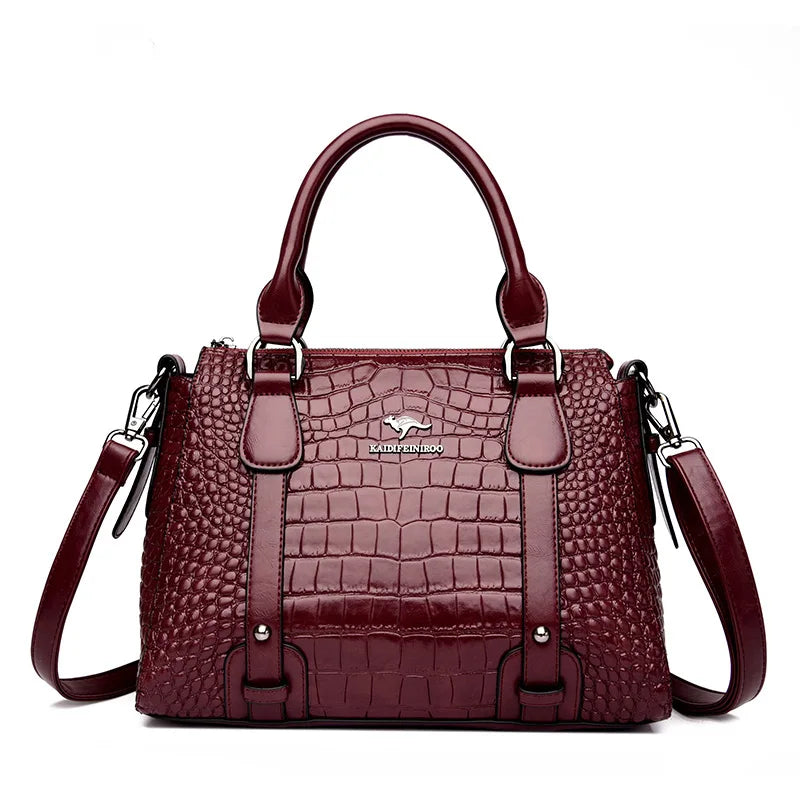 Luxury Soft Leather Women's Shoulder Crossbody Bag Large Capacity Designer Style Handbag