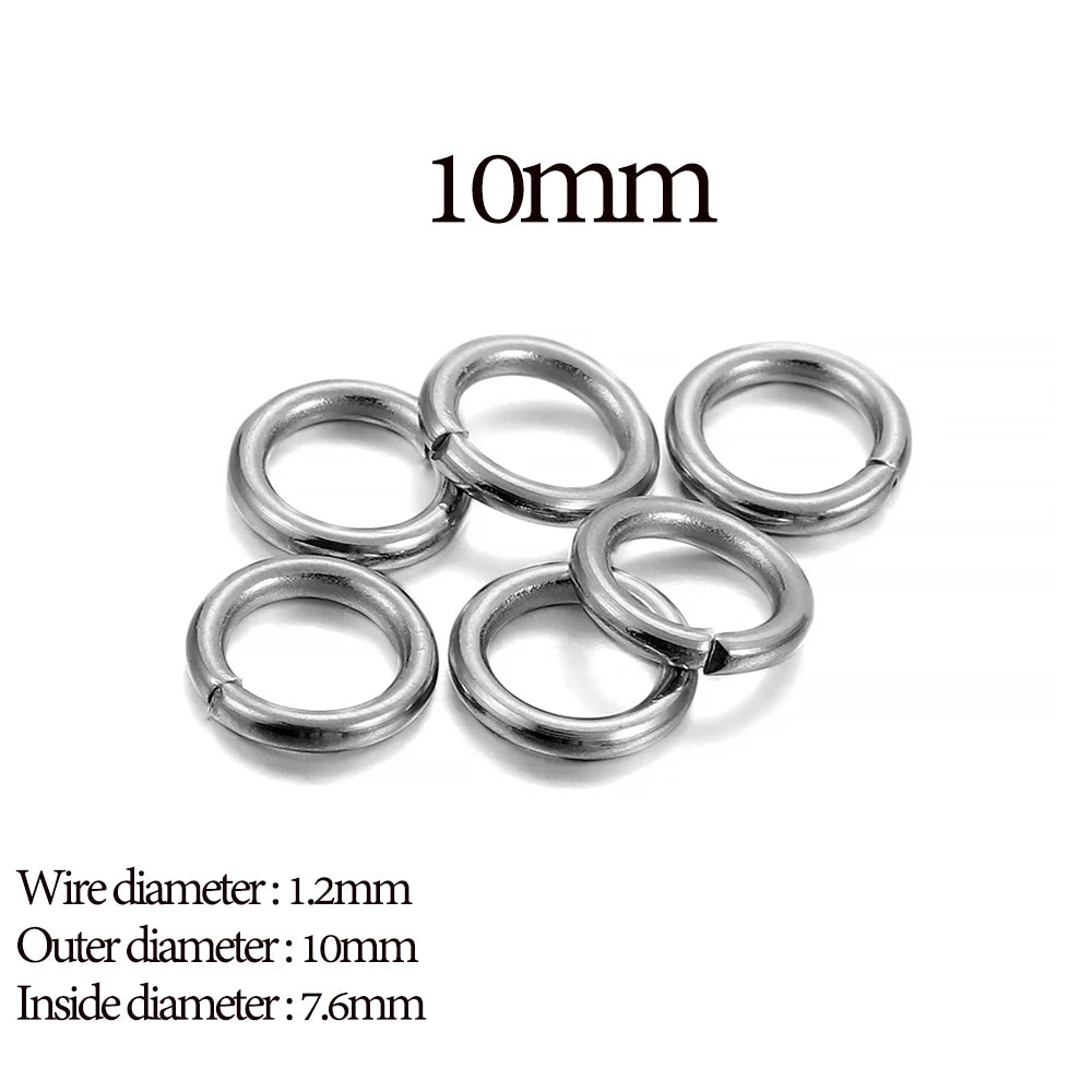 30 à 200 Anneaux de jonction fendus en acier inoxydable (3 à 25 mm) – Connecteurs à boucle ouverte pour la fabrication de bijoux, bracelets, colliers et loisirs créatifs