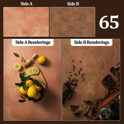 Double-Sided Wood Grain & Marble Photography Backdrop Board 57 × 87 cm – Waterproof Photo Background for Product Photography